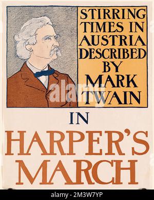 Tempi di agitazione in Austria descritti da Mark Twain nel marzo di Harper, Periodicals, Twain, Mark, 1835-1910 Foto Stock