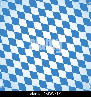 Uno sfondo a scacchi blu e bianco dell'Oktoberfest Illustrazione Vettoriale
