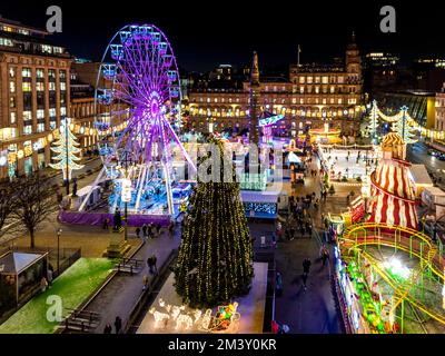 Glasgow Christmas Lights, George Square, Glasgow, Scozia, Regno Unito Foto Stock