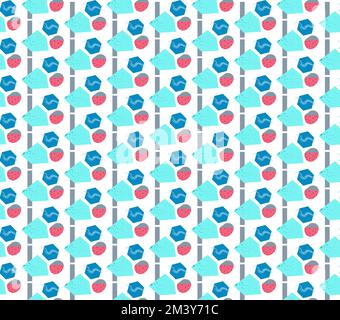Abstract simple seamless vector geometry pattern with hand drawn textures Illustrazione Vettoriale