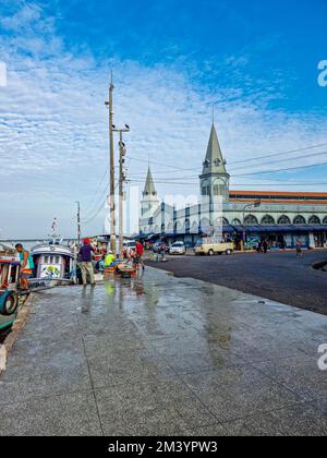 Colonial Ver-o-peso mercato Hall, Belem, Brasile Foto Stock