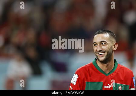 AR-Rayyan, Qatar. 17th Dec, 2022. AR-RAYYAN - Hakim Ziyech del Marocco durante la Coppa del mondo FIFA Qatar 2022 Play-off partita del terzo posto tra Croazia e Marocco allo stadio internazionale Khalifa il 17 dicembre 2022 ad Ar-Rayyan, Qatar. AP | Dutch Height | MAURICE OF STONE Credit: ANP/Alamy Live News Foto Stock