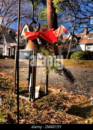 Ringwood Manor state Park a Ringwood, New Jersey, in occasione della mostra annuale di Natale vittoriano che mostra la casa padronale e le decorazioni. Foto Stock