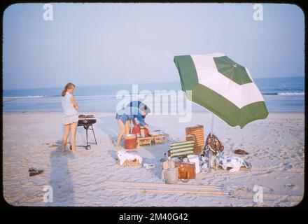 Montauk Fishing, toni Frissell, Antoinette Frissell Bacon, Antoinette Frissell Foto Stock