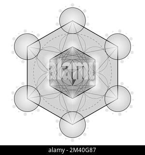 Disegno vettoriale del simbolo metatron, geometria sacra, figura geometrica metatron Illustrazione Vettoriale