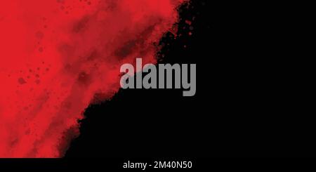 Sfondo rosso e nero grunge con spazio per il testo, astratto Watercolor rosso grunge sfondo pittura, elegante bella elegante moderna texture rosso Illustrazione Vettoriale