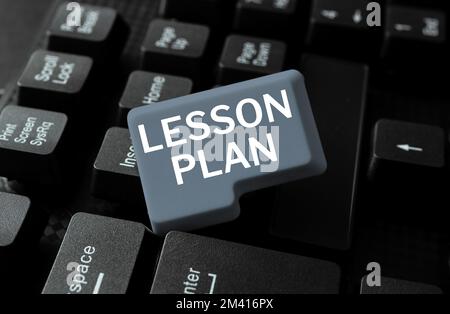 Visualizzazione concettuale piano delle lezioni. Foto concettuale Descrizione dettagliata del corso di insegnamento da parte dell'insegnante Foto Stock