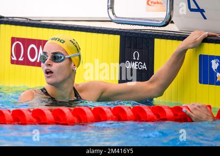 Melbourne, Australia. 18th Dec, 2022. Kaylee Mckeown of Australia reagisce dopo aver gareggiato nei 200m colpi di ritorno Women Heats durante i campionati mondiali di nuoto a corto corso FINA al Melbourne Sports and Aquatic Centre di Melbourne, Australia, 18th dicembre 2022. Foto Giorgio Scala/Deepbluemedia/Insidefoto Credit: Insidefoto di andrea staccioli/Alamy Live News Foto Stock