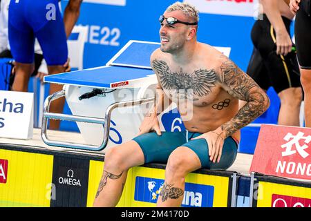 Melbourne, Australia. 18th Dec, 2022. Kyle Chalmers of Australia reagisce dopo aver gareggato nei 4x100 m Medley Relay Men Heats durante i campionati mondiali di nuoto a corto corso FINA presso il Melbourne Sports and Aquatic Centre di Melbourne, Australia, 18th dicembre 2022. Foto Giorgio Scala/Deepbluemedia/Insidefoto Credit: Insidefoto di andrea staccioli/Alamy Live News Foto Stock