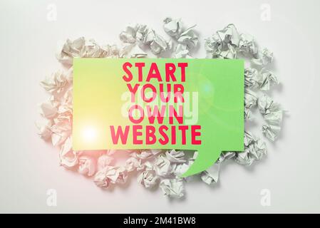 Scrittura a mano del testo Avvia il tuo sito web. Concetto significato servire come estensione di un biglietto da visita un Sito personale Foto Stock