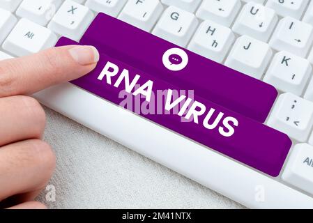 Sottotitolo concettuale RNA Virus. Concetto di business un'informazione genetica del virus viene memorizzata sotto forma di RNA Foto Stock