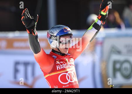 La Villa alta Badia, Italia. 18th Dec, 2022. SCIARE - Coppa DEL MONDO DI SCI FIS, Coppa del mondo di sci alpino FIS - Slalom gigante maschile Gran Risa Slope domenica 18th dicembre Credit: Agenzia indipendente di fotografia/Alamy Live News Foto Stock