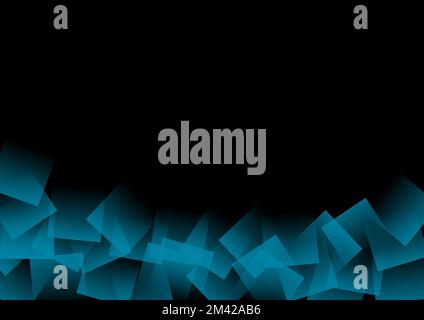 Motivo blu scuro con quadrati. Illustrazione colorata in stile astratto con sfumatura. Può essere utilizzato per il tuo sito web. Area di copia scura. Foto Stock