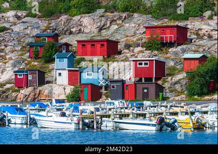 Porto di fronte al mare cottage, Svezia. Foto Stock