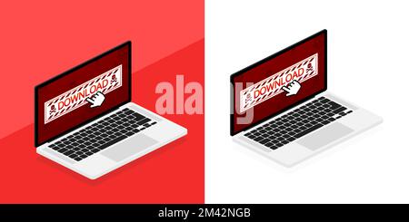 Windows computer virus. Fare attenzione a scaricare virus. Notifica di emergenza. Phishing o hacker. Illustrazione Vettoriale