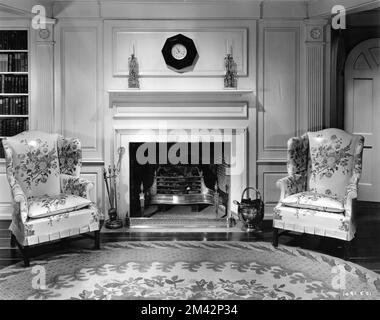 Set Reference Still of Living Room in Ristemed Farmhouse for NORMA SHEARER JOAN CRAWFORD ROSALIND RUSSELL and PAULETTE GODDARD in THE WOMEN 1939 regista GEORGE CUKOR giocare Clare Boothe luce arte direzione Cedric Gibbons set decorazione Edwin B. Willis e Jack D. Moore produttore Hunt Stromberg Metro Goldwyn Mayer Foto Stock