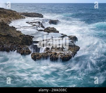 Boka Pistol, Parco Shete Boka, Curaao, Antille Olandesi Foto Stock