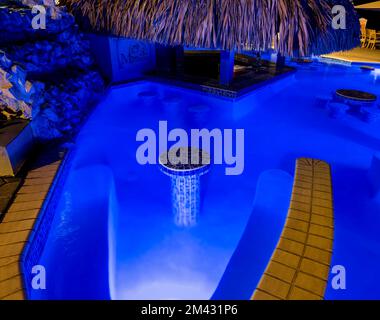 Manatees Swim Up Bar a Sunscape Resort, Willemstad, Curacao, Antille Olandesi Foto Stock