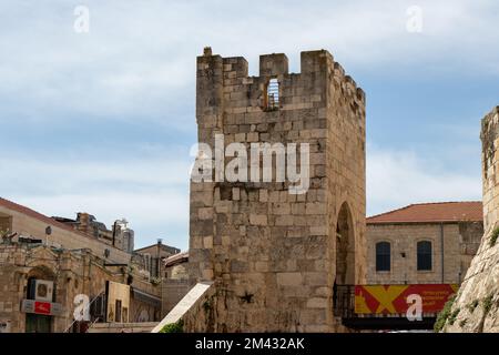 Gerusalemme - Israele: 22 aprile 2022. Museo della Torre di David nella città vecchia di Gerusalemme. Foto Stock