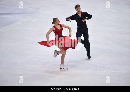 9 dicembre 2022, Torino, Piemonte/Torino, Italia: Katerina Mrazkova, Daniel Mrazek durante il Gran Premio della ISU di Fighter Skating Final 2022 a Palavela il 09 dicembre 2022 a Torino. (Credit Image: © Alberto Gandolfo/Pacific Press via ZUMA Press Wire) Foto Stock