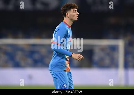 Napoli, Italia. 17 Dec, 2022. Matteo Marchisano della SSC Napoli durante il frendly match tra SSC Napoli e Villarreal CF allo Stadio Diego Armando Maradona Napoli Italia il 17 dicembre 2022. Credit: Franco Romano/Alamy Live News Foto Stock