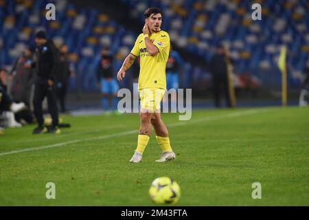 Napoli, Italia. 17 Dec, 2022. Sanchez Marcos di Villarreal CF durante il frendly match tra SSC Napoli e Villarreal CF allo Stadio Diego Armando Maradona Napoli Italia il 17 dicembre 2022. Credit: Franco Romano/Alamy Live News Foto Stock