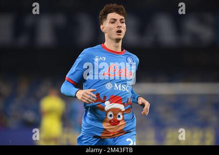 Napoli, Italia. 17 Dec, 2022. Matteo Marchisano della SSC Napoli durante il frendly match tra SSC Napoli e Villarreal CF allo Stadio Diego Armando Maradona Napoli Italia il 17 dicembre 2022. Credit: Franco Romano/Alamy Live News Foto Stock