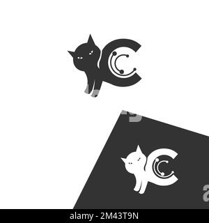 Logo vettoriale Cat. logo della lettera pet C.EPS 10 Illustrazione Vettoriale