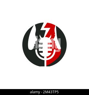 Il miglior podcast di sempre. Due poeple ragazzi che parlano in microfono.EPS 10 Illustrazione Vettoriale