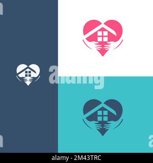 Home Care Logo Template Design Vector, Flat Vector Logo Design Template Element. EPS 10 Illustrazione Vettoriale
