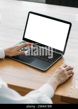 corsi online studiare donna computer mockup Foto Stock