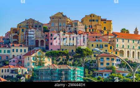 Impressioni di Imperia, città costiera in Liguria Foto Stock