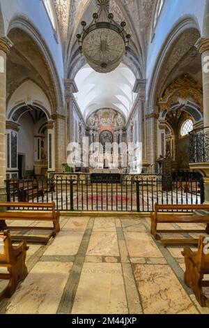 Chiesa di nostra Signora dell'Assunzione, navata centrale, Elvas, Alentejo, Portogallo Foto Stock