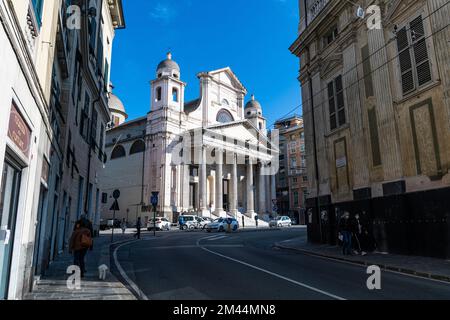 Basilica della Santissima Annunziata del Vastato, sito patrimonio dell'umanità dell'UNESCO Genova, Italia Foto Stock