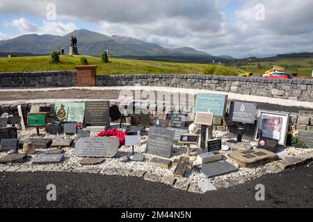 Giardino della memoria al monumento Commando a Lockaber Scozia, tributo ai comandos britannici caduti nella guerra mondiale 2 e più recentemente caduti in guerra Foto Stock