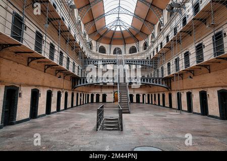 Kilmainham Gaol, ex prigione vittoriana restaurata, museo, set cinematografico, monumento nazionale all'indipendenza, liberazione, interni, Dublino, Irlanda Foto Stock