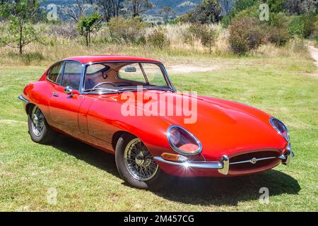 Auto sportiva FHC Jaguar e Type 1962 rossa Foto Stock