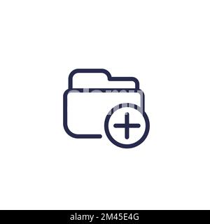 icona crea nuova riga cartella Illustrazione Vettoriale