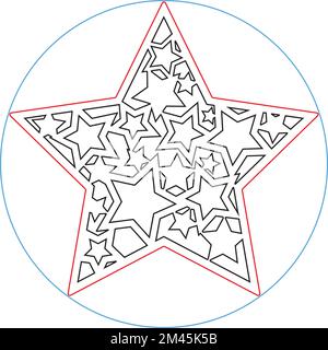 Candela Natale Coaster Digital Vector file per taglierina laser. Illustrazione Vettoriale