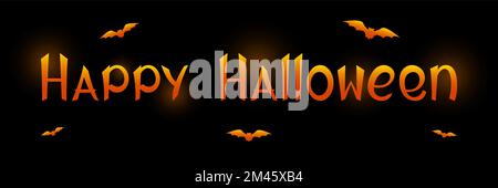 Buon banner di Halloween. Pipistrelli volanti. Illustrazione vettoriale. Illustrazione Vettoriale