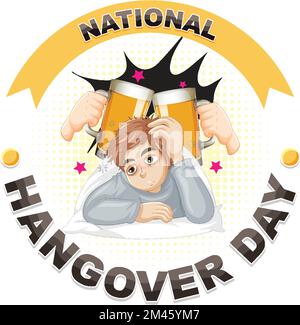 Happy National Hangover Day illustrazione Illustrazione Vettoriale