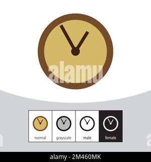 Logo orologio V Letter. Fulmini - vettore Illustrazione Vettoriale