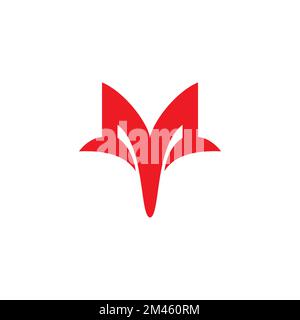 M Fox Logo Design. Vettore volpe rosso. M iniziale Illustrazione Vettoriale
