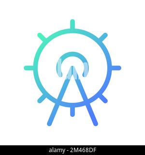 Icona dell'interfaccia utente lineare pixel Perfect Gradient della posizione del parco divertimenti Illustrazione Vettoriale