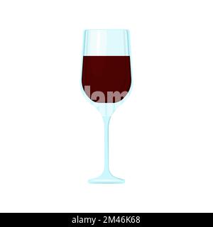 A glass of alcoholic drink. Vector object on a white background, Isolate Illustrazione Vettoriale