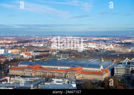 Stazione ferroviaria principale di Lipsia (Germania) Foto Stock