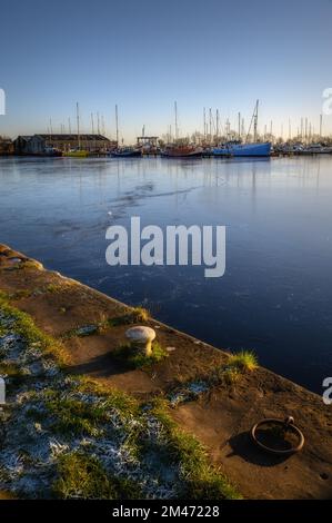 Il bacino del molo e il porticciolo di Glasson Dock vicino a Lancaster Foto Stock