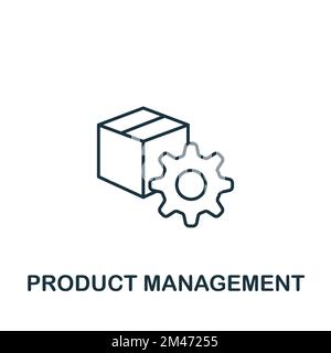 Icona Gestione prodotto. Icona monocromatica Simple Marketing Strategy per modelli, web design e infografiche Illustrazione Vettoriale