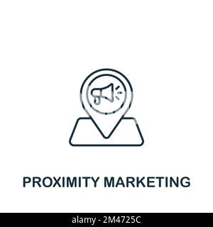 Icona Proximity Marketing. Icona monocromatica Simple Marketing Strategy per modelli, web design e infografiche Illustrazione Vettoriale