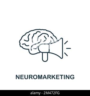 Icona di Neuromarketing. Icona monocromatica Simple Marketing Strategy per modelli, web design e infografiche Illustrazione Vettoriale